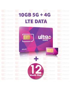 ultra mobile 6gb 4g/5g data with 12 months services included